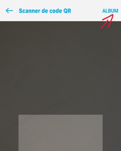 Sélection QR Code depuis l'album